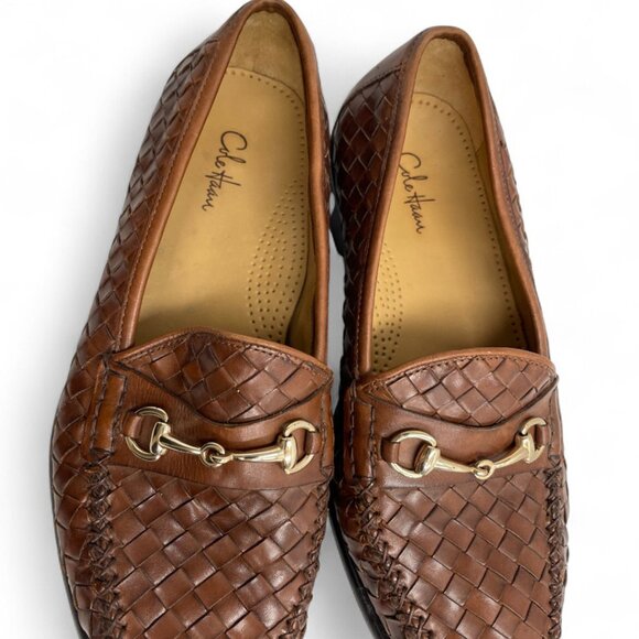 Cole Haan Brown Basket Weave Loafer Leather Dress Shoes Men's 9.5 M - Picture 3 of 11